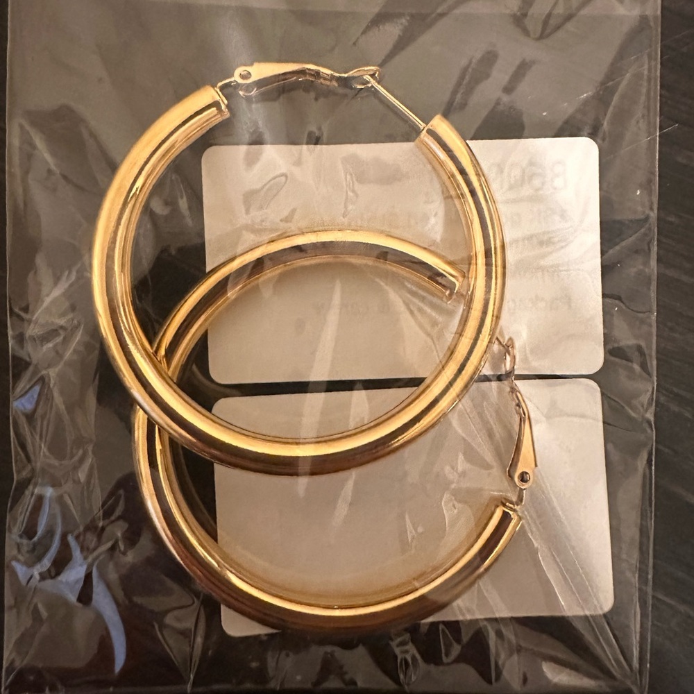 Brand new 18k gold plated stainless steel earrings